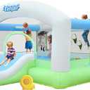 Large Bounce House for Big Kids, 14.8 x 14.5 FT Inflatable Bouncer Jumper Slide with 650W Blower, Basketball Hoop, Throw Ball Game, Ball Pits