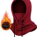Winter Balaclava Ski Mask: Hood Hats Fleece Balaclava Face Mask Men Women Warm Face Cover for Cold Weather Gear (Red)