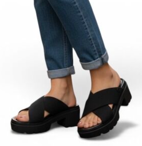 SM NEW YORK HALSEY SANDALS, BLACK, WOMENS SIZE 10