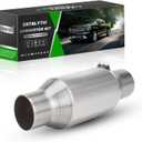 2.5 Inch Inlet/Outlet Universal High Flow Front Catalytic Converter Direct-Fit with O2 Port (EPA Compliant) (1 Pack)