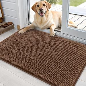 OLANLY Dog Door Mat for Muddy Paws 36x24, Super Absorbent Chenille Mud Mat