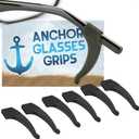 Anchor Glasses Straps - 3 Pack - Sunglasses Retainer Anti-Slip Glasses Grip Ear Hook Eyeglasses Anti-Slip Temple Tip Glasses Holder (Black)