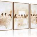 The Last Supper Wall Art Jesus Christian Canvas Wall Decor Last Supper Painting Dining Room Pictures Jesus Religious Posters Bible Christian Modern Artwork for Living Room 24x36 Inch Unframed Set of 3