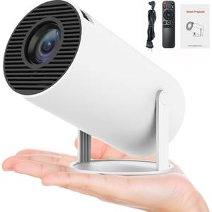 CineMaster Pro 4K Smart Movie Projector - WiFi & Bluetooth, DLP, HDMI, White, Transform Any Room into a Home Theater, Ultra HD, Ideal for Movies, Gaming