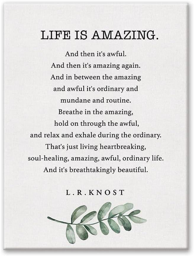 Inspirational Life Is Amazing and Then It's Awful Print Metal Tin Sign Wall Art Home Decor Painting Aluminum Sign Poster 8"x12"