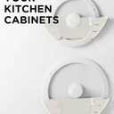 Pot Lid Organizer, BPA Free Plastic, 6-13 in Sizes, White/Black, Set of 5 (White)