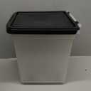 IRIS USA Airtight Dog Food Storage Container, WeatherPro, Up to 25 lbs, Removable Wheels, for Dog Cat Bird and Other Pet Food Storage Bin, Keep Fresh, Translucent Body, Made in USA, Clear/Black