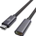 Type C Extension Cable, (10FT/3M) USB 3.1 (5gbps) Male to Female Extender Braided Data Cord for iPhone 16 15, Galaxy Tab S22/ S21, 2022 MacBook M4/ M3 MacBook Pro, iPad Pro, Surface and More (Grey)