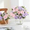 MARTINE MALL 12 Packs Peonies Artificial Flowers, Pinkish-Purple Artificial Peonies, Silk Peonies Flowers Fake peonies Artificial Flowers Peonies Bouquet for Centerpiece Table Wedding Party Home Decor