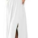 SCOMCHIC Women Plus Size Dresses Short Sleeve Sweetheart Neckline Wedding Guest Cocktail Smocked A Line Slit Maxi Dress 2XL