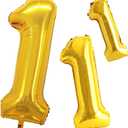 GOER Gold Foil Balloons Number 1,Huge Number Balloons for 1st 11st Birthday Party Supplies Anniversary Decorations(3 pcs,42 inch,32 inch,16inch)