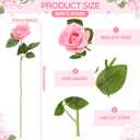 Hotop 80 Pcs Rose Artificial Flowers Bulk with Long Stem, Silk Roses Realistic Fake Flowers Bouquet for Wedding Table Centerpieces Bridal Shower Party Home Decorations(Pink)