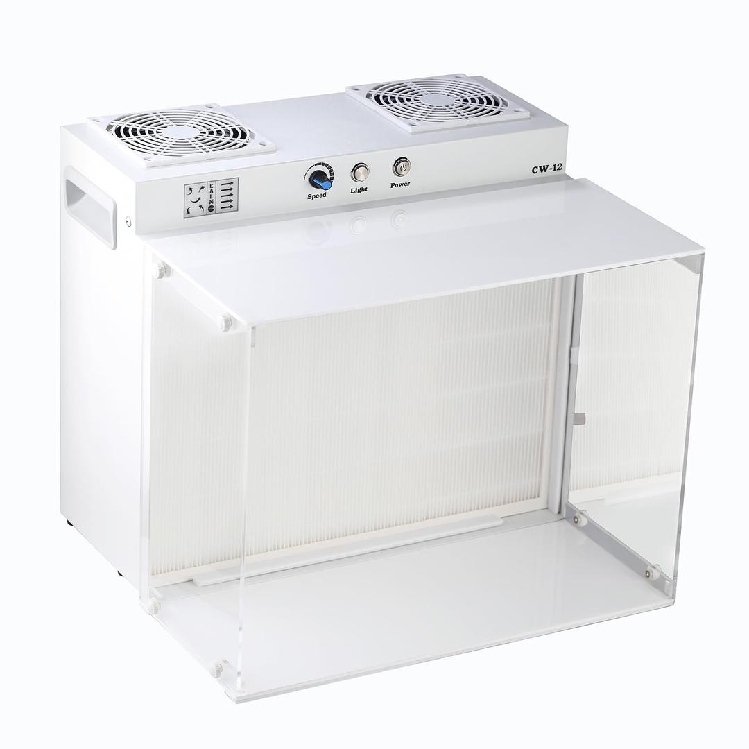 HEPA H12 Filtration Laminar Flow Hood with HEPA Filter,FFU, Fan Filter Flow Hood Unit (Filter Included), Laminar Air Flow Hood for Laboratories/Clean Rooms/Mushroom Room 110v 17.2" x 14.8" x 14.8"