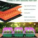 Verdenu 3PK Seed Starter Tray with Grow Lights and Tempe-Control Heat Mat, 36-Cell Large Seedling Starter Kit with Humidity Dome, Adjustable LED Lighting for Seed Germination,Temperature Adjustable