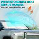 BestEvMod Windshield Sunshade Compatible with 2022-2025 2026 Rivian R1S R1T Accessories Foldable Front Window Sunshade Sun Visor Protector Blocks Glare UV Ray Sun Protection Custom Fit