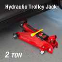 Big RED TAM82012-1 Torin Low Profile Hydraulic Trolley Service/Floor Jack with Blow Mold Carrying Storage Case, 2 Ton (4,000 lb) Capacity, Red