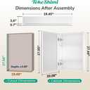 TokeShimi 20 x 28 Medicine Cabinet for Bathroom, White Recessed Medicine Cabinet with Tempered Beveled Mirror, Stepless Adjustable Shelves, DTC Hinge, Recessed/Wall Mounted