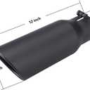 LCGP 3" Inlet Black Exhaust Tip,3" x 4" x 12" Universal Bolt On Stainless Steel Diesel Exhaust Tailpipe Tip
