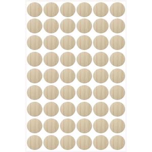 54 PCS in 1 Sheet Self-Adhesive Screw Hole Stickers PVC Covers Caps Plastic Screw Free Sticker Waterproof Dustproof Wood Textured Cover 21mm/0.82" Dia for Wooden Furniture Oak
