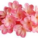 Naeutop 10 pcs Artificial Plumeria Flowers -1.5inch Stems & 3inch Real Touch Lifelike Frangipani Fake Flower Bouquets for Cake Top Home Office Wedding Engagement Party Spring Flowers Decor (Pink)