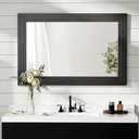 Wood Framed Mirrors for Wall, Black Bathroom Vanity Mirror for Over Sink 26 x 38, Vintage Wall Mirror for Bathroom Sink Hallway Entryway Bedroom Living Room Farmhouse Boho Style