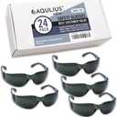 Aqulius Tinted Safety Glasses for Men & Women - 24-Pack, Dark, Tactical - ANSI Z87+ Impact Resistant & UV Protection - Safety Sunglasses for Construction