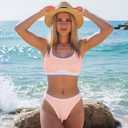 Gefyvcf Women's Athletic Bikini Set with with Adjustable Straps, Full Coverage, Sporty, Cheeky, High Supports (L)