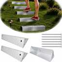 Outdoor Stair Kit, 3 Zinc-Coated Garden Steps with 6 Stakes
