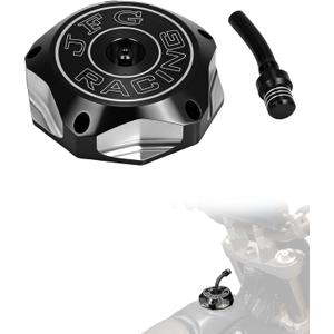 JFG RACING Dirt Bike Billet Gas Fuel Tank Cap with Vent Hose for YZ85 YZ125 YZ250 04-23/YZ250F YZ450F 04-13/YZ125X 17-23/YZ250X 16-23/WR250F 03-09 11-13/WR450F 03-09 11-15/RMZ250/RMZ450-Black (Medium)