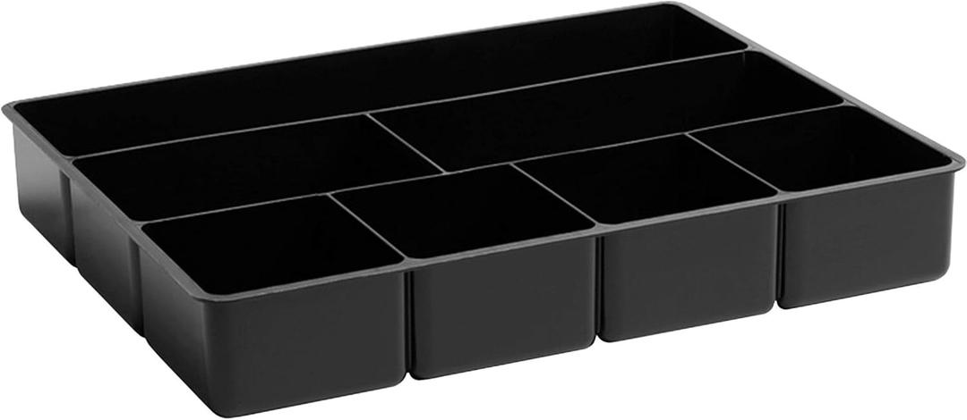 Rubbermaid Extra Deep Desk Drawer Director Tray, Plastic, 11.875 x 15 x 2.5 Inches, Black