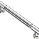 Alzassbg 10 Pack Polished Chrome Cabinet Pulls, 5 Inch(128mm) Hole Centers Straight Cabinet Kitchen Handles for Cabinets AL3096CP