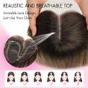 Isaic Hair Toppers for Women 24 Inch Synthetic Hair Pieces, 360° Clips In and Adjustable Bandage Layered Toppers, Toppers Hair Pieces Add Volume for Thinning Hair and Daily Use (Ombre Blonde)