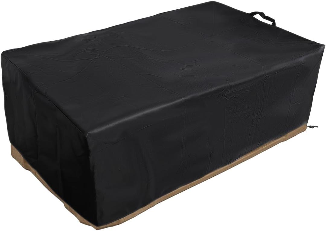 Kids Black Sandbox Cover for Step2 Naturally Playful Sandbox II, 600D Oxford Cloth 53x33x18 Inch Waterproof Sandboxes Lid with Storage Sand Box Bag for Outdoor Toys
