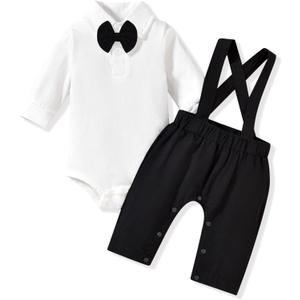 Baby Boy Gentleman Outfit (Black, 60)