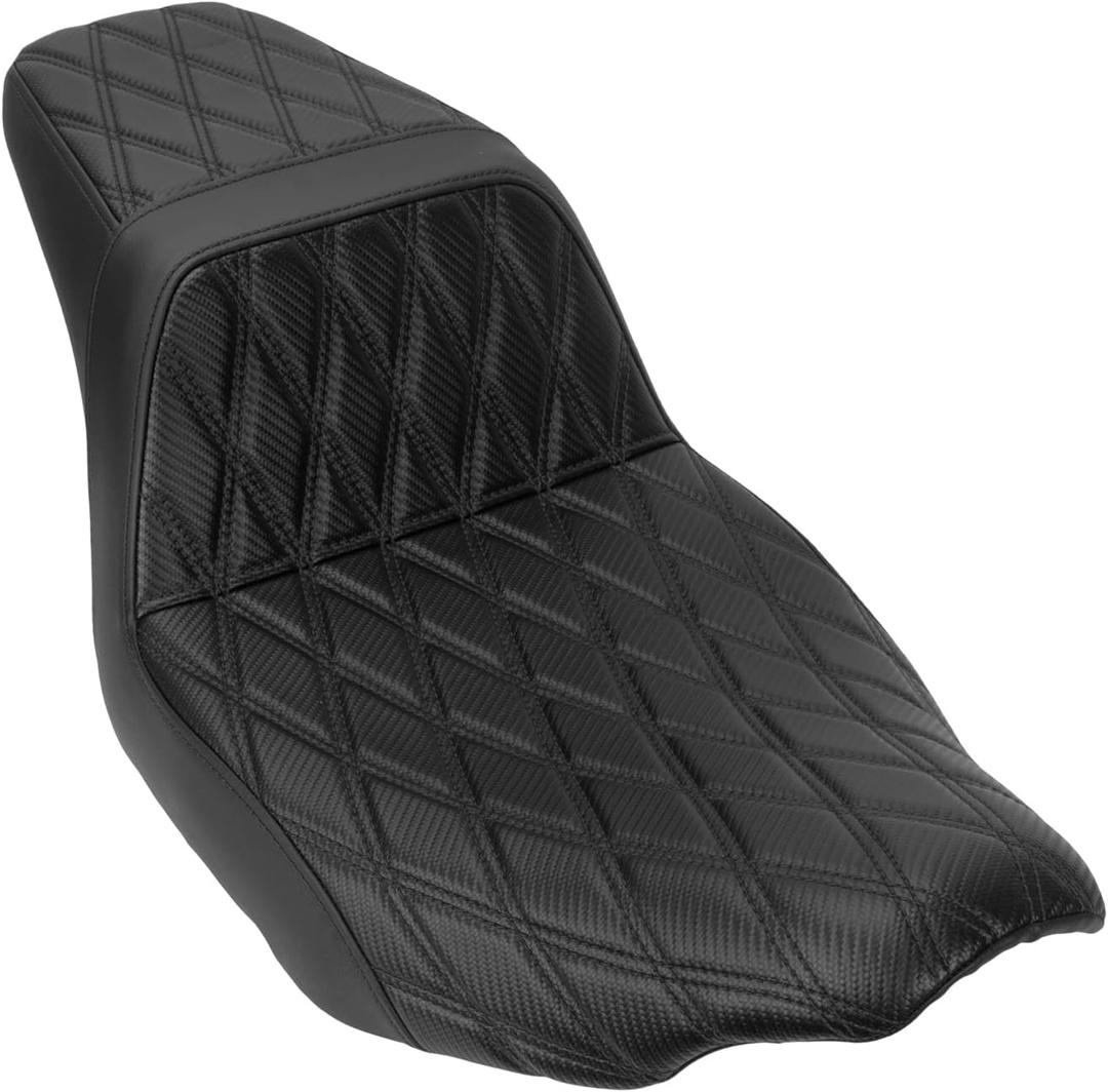 One-piece Two-Up Seat Driver Passenger Seat Fit for Harley Touring Street Glide FLHX Road Glide FLTRX Street Glide Ultra FLHXU CVO Road Glide ST FLTRXSTSE 2023 2024 2025 (Black Stitching)