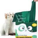 125 Count Cat Poop Bags with Handle, 100% Compostable & Biodegradable for Kitty Dog Pet Waste, Cornstarch-Based Disposable Litter Trash Bag, Extra-Thick, Leak Proof, Easy to Tie, Unscented
