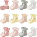 Aroveea Non Slip Grip Ankle Baby Socks 12 Pack for Toddler Boys and Girls Kids,Infant Cute Cotton Baby Socks 3-5T
