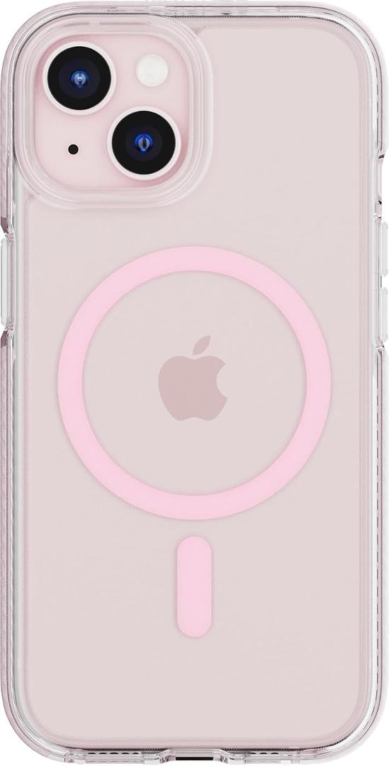 Tech21 EvoCrystal for iPhone 16e / 15 - Compatible with MagSafe - Impact Protection Case - Pink