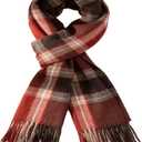 Classic Buffalo-Check Narrow Scarf for Women Men Winter Scarves Scottish Tartan Plaid Scarf Soft Warm Feel 14X78in