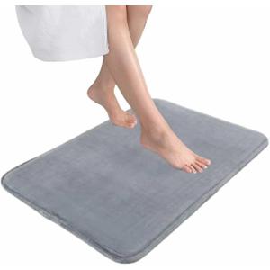 Thick Memory Foam Bath Rugs  Soft Absorbent Velvet Bathroom Mats, Durable Dots on Underside, Machine Washable  24x16 Carpet Rug for Shower Floor, Room Decor (Graphite Gray)