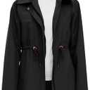 wantdo Women's Waterproof Long Raincoats Lightweight Rain Jacket Hooded Trench Coats Wind proof Jacket, Large