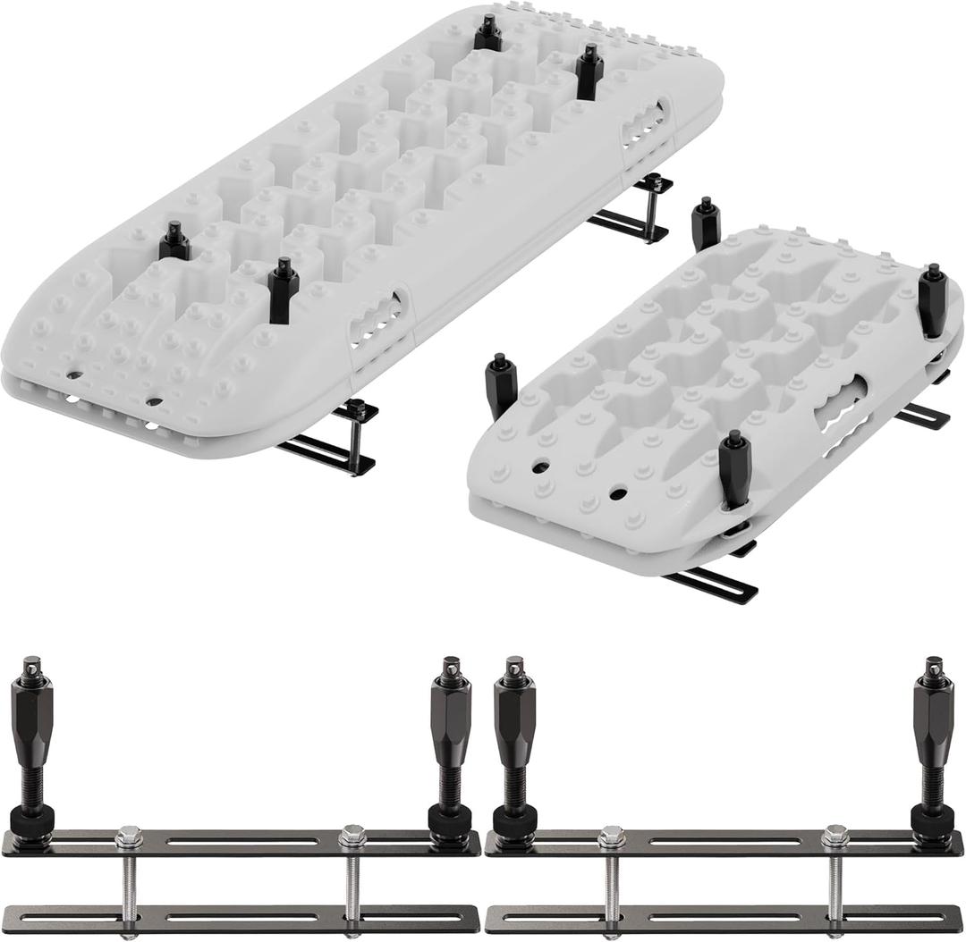 ALL-TOP Recovery Board Mount Kit, Universal Bracket for Traction Tracks, Adjustable DIY Lockable Pin Set for Roof Rack, Crossbar & Cargo Basket