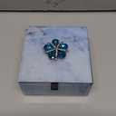 Glass Jewelry Box for Women, Marble - Patterned Handmade Jewelry Organizer Box with Crystal Badge, Jewelry Holder For Earring, Ring, Necklace, Bracelets, Gift Box for Christmas Day (Small)