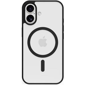ALYMIYA Strong Magnetic for iPhone 16 Case Clear, Compatible with Magsafe, Slim Protective Cover, Yellowing Resistant, Hard Bumper Shockproof Phone Case for iPhone 16 Cover 6.1 inch, Black