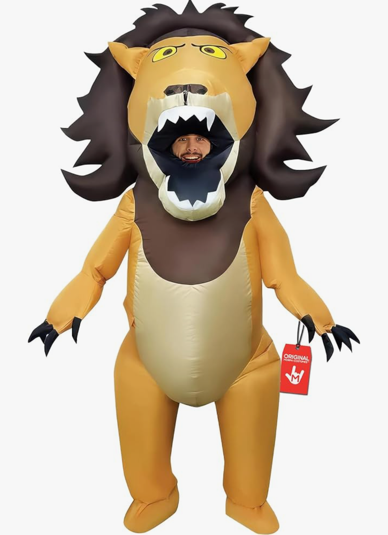 Morph Inflatable Lion Costume for Adults, Funny Blow Up Lion Outfit, Inflatable Animal Costume for Men, Halloween Costumes for Adults, One Size