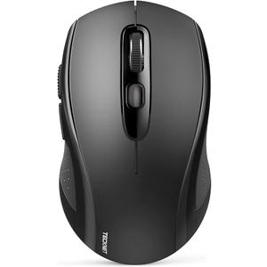 TECKNET Bluetooth Mouse, 4000DPI Wireless Mice for Laptop 2in1(BT 5.0/3.0+2.4Ghz) Computer Portable PC Mouse Wireless with USB Receiver for Mac (USBA+Bluetooth, Black)