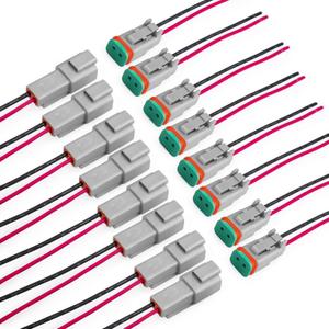 JRready ST9033-02-08 Deutsch 2 Wire DT Connectors Kit 16AWG (UL3266), IP68 Waterproof Automotive Electrical 2 Pin Connector, Gray Male and Female Wire Harness Connectors for Car Truck Boat, 8 Sets