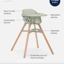 Lalo The Chair Convertible 3-in-1 High Chair for Babies & Toddlers, Dishwasher Safe Tray, Adjustable Footrest, Sage