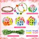 Syhood Daisy Crowns Making Kit for Woman 109 Pieces Parts, Make Your Own Flower Crown Wreath Headbands and Bracelets Craft Kit Hair Accessories Handmade DIY Floral Garland Presents for Adult