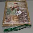 Vintage Snowman Christmas Wall Art, Cute Snowman Canvas Prints Poster, Winter Farmhouse Painting Artwork Picture, Rustic Holiday Christmas Wall Decor for Living Room Bathroom 12x16 Inch Framed